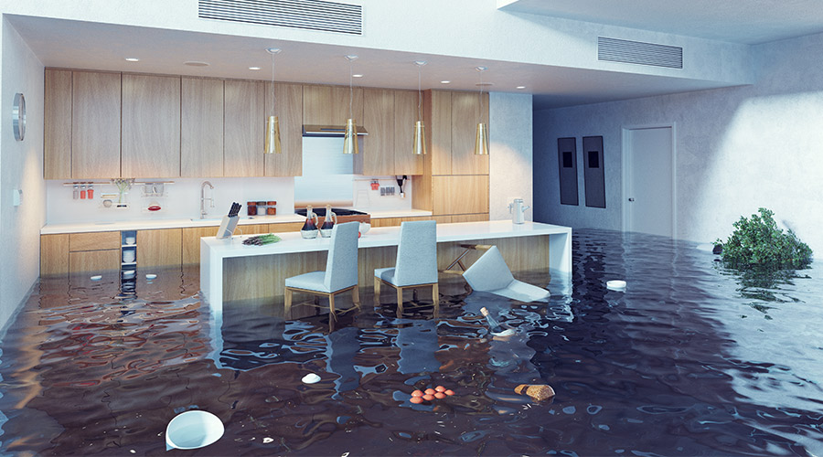 kitchen area of home flooded with water miami fl